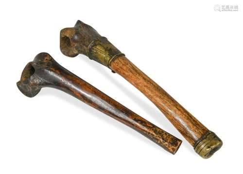 Two Kangling human femur bone flutes, Northern Nepal, probab...