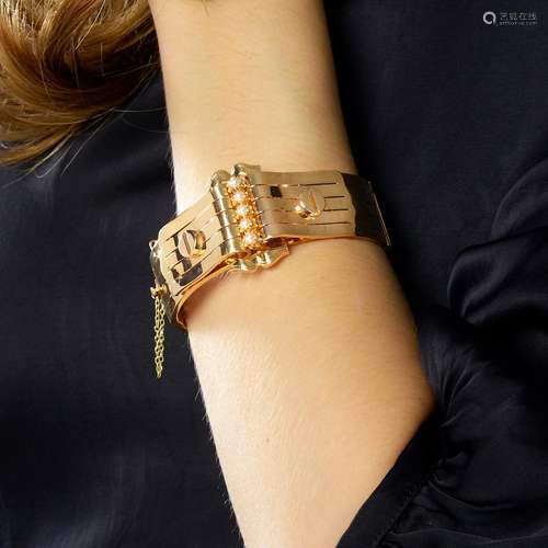 TRAVAIL FRANCAIS - ANNEES 1880 LARGE BRACELET CEINTURE A nat...