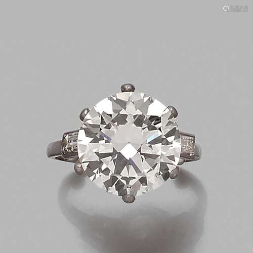 TRAVAIL FRANCAIS - ANNEES 1960 BAGUE DIAMANT SOLITAIRE 9,51 ...