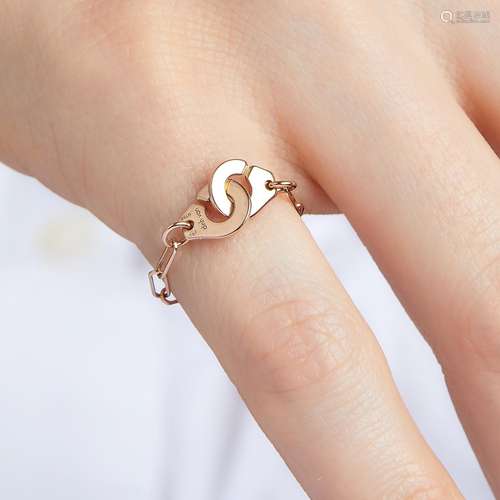 DINH VAN BAGUE "MENOTTES" A 18K pink gold ring &qu...