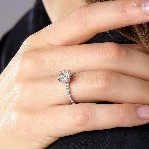 BAGUE DIAMANT 1,51 CARAT SOLITAIRE A 1,51 carat diamond and ...