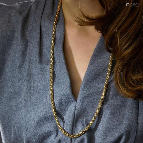 SAUTOIR MAILLON EPIS A 14K yellow gold long necklace. Gross ...