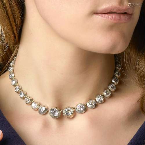 ANNEES 1840 COLLIER RIVIERE DIAMANTS A diamond, silver and 1...
