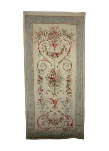 A large 19th century Aubusson entre fenetre tapestry wall pa...