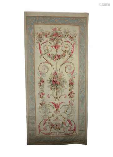 A large 19th century Aubusson entre fenetre tapestry wall pa...