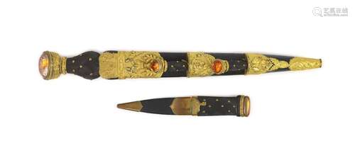 A 19th century Scottish ormolu mounted dirk and a similar sk...