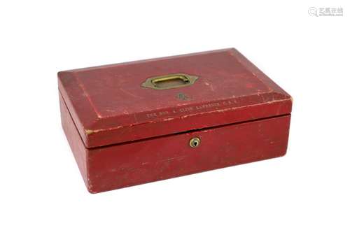 A red leather Morocco leather dispatch box 'The Hon A. ...