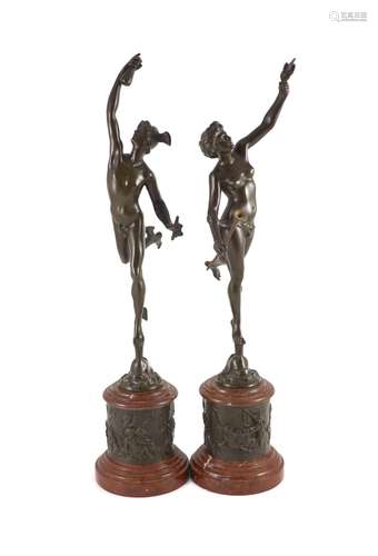 After Giambologna. A pair of 19th century Grand Tour bronzes...