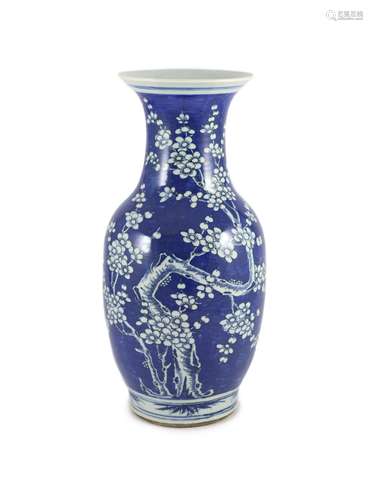 A large Chinese blue and white ‘prunus’ vase, Daoguang perio...