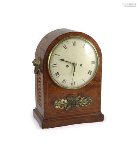 A George III mahogany bracket clock, width 27cm depth 17cm h...