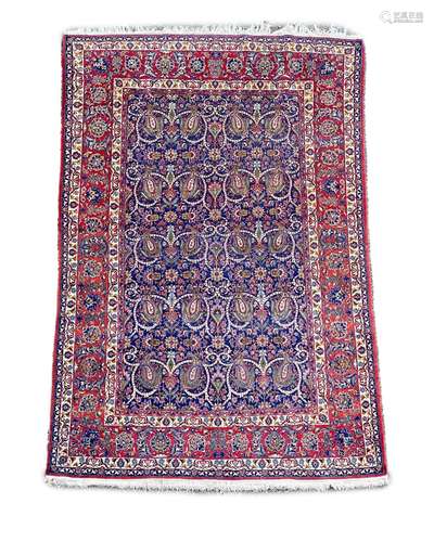 A Tabriz blue ground rug, first half 20th century, 225 cm x ...