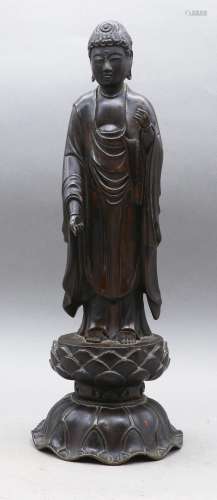 Statuette de Bouddha en bronze représenté debout s…