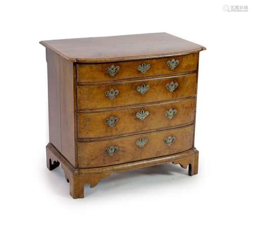 An 18th century Dutch walnut bowfront chest W.89cm D.57cm H....