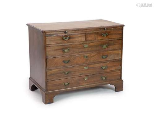 A George III mahogany chest, W.99cm D.58cm H.80cm