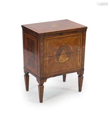 A late 18th century North Italian rosewood 'Comodino&#x...