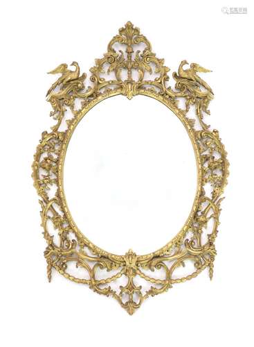 A 19th century Chippendale style gilt and gesso wall mirror ...