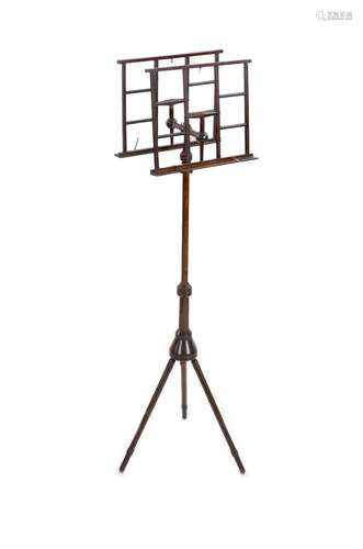 A Wheeldon's Patent turned mahogany duet stand of aesth...