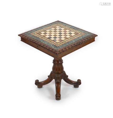 A William IV rosewood and pietra dura games table, W 66cm D ...