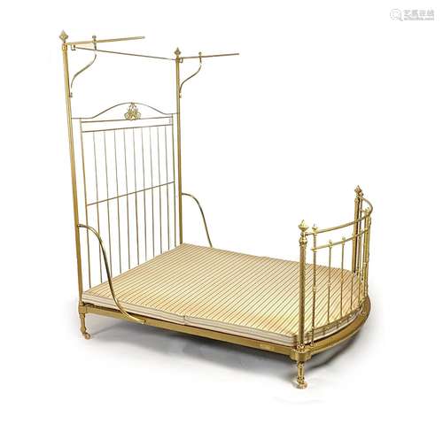 A Victorian R.W.Winfield & Co. brass half tester bed fra...