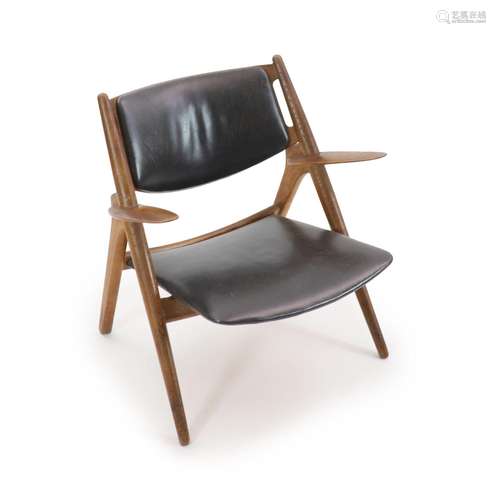 A Hans Wagner for Carl Hansen & Son oak and plywood armc...