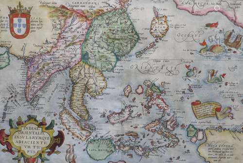 Abraham Ortelius (1527-1598), Map of Indiae Orientalis, 1575...