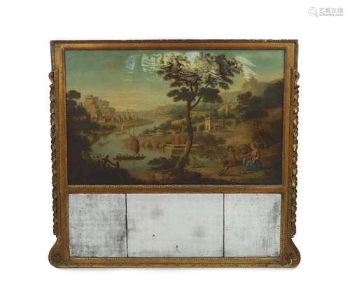 English School circa 1900, Italianate river landscape, Oil o...