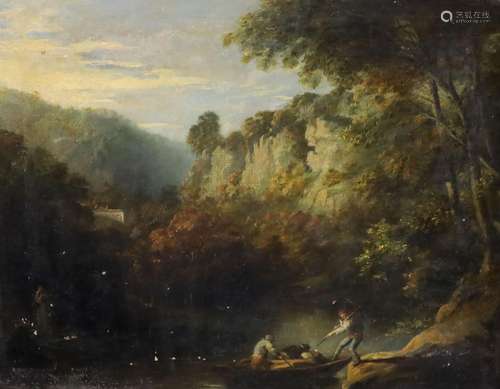 18th century English School, Italianate landscape with figur...