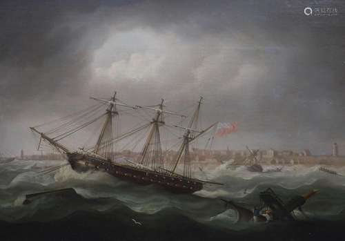 Thomas Buttersworth (1768-1842), The Great Storm of 1814, oi...