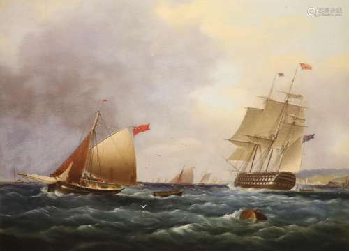 James Edward Buttersworth (1817-1894), Rough seas off the En...