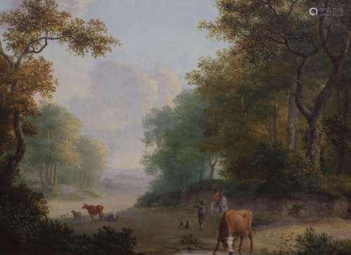 Pieter Gerardus Van Os (1776-1839), Figures and cattle in a ...