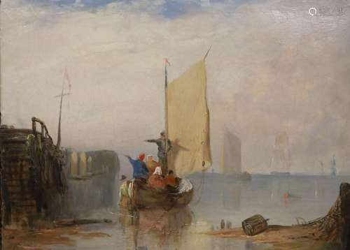 Alfred George Stannard (1828-1885), Yarmouth Jetty, oil on b...