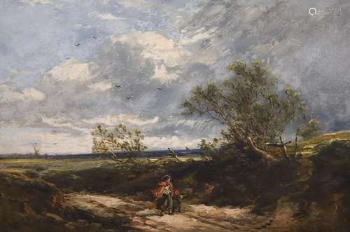 David Cox (1783-1859), Blustery landscape, oil on canvas, 25...