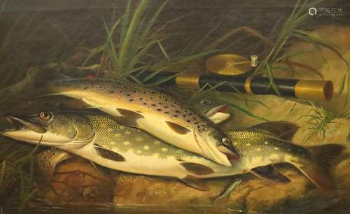 Thomas G. Targett (fl.1868-1896), Rainbow Trout and Pike on ...