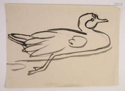 Henri Gaudier-Brzeska (1891-1915), Duck in water, circa 1912...