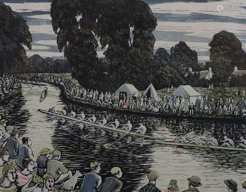 Gwen Raverat (1885-1957), Boat Race, Cambridge, 1949, hand c...