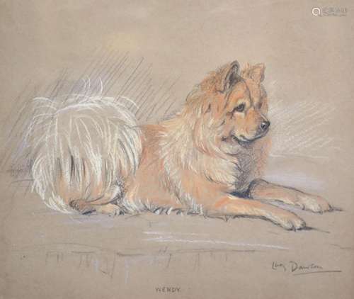 Lucy Dawson (1867-1954), Portrait of a Chow Chow Dog, pastel...