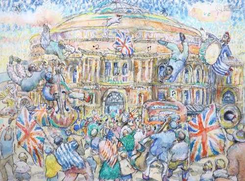 Charles Mackesy (1962-), Royal Albert Hall 2, pastel and wat...