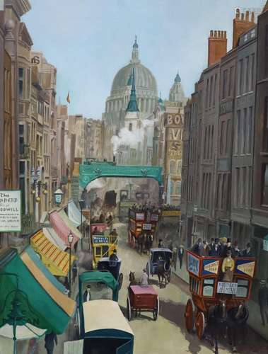 Ronald George Ferns (1925-1997), View along Fleet Street c.1...