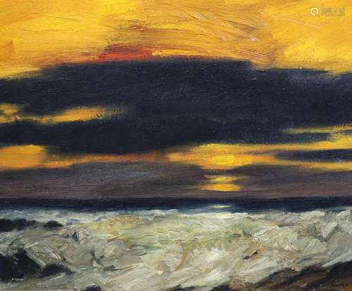 John Houston (1930-2008), Stormy Sea, Evening, 1986, Oil on ...