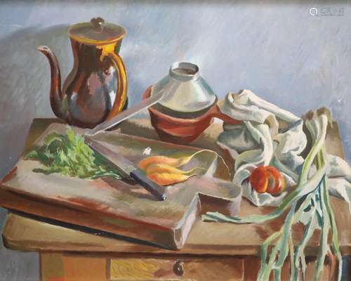 Rudolf Ihlee (1883-1968), Still life with chopping board, Oi...