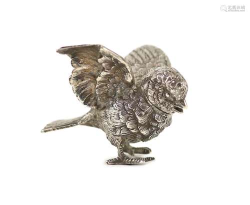 A late 19th/early 20th century Hanau novelty silver pepperet...