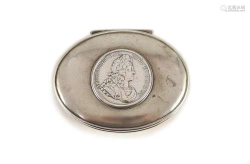 A George I silver oval snuff box