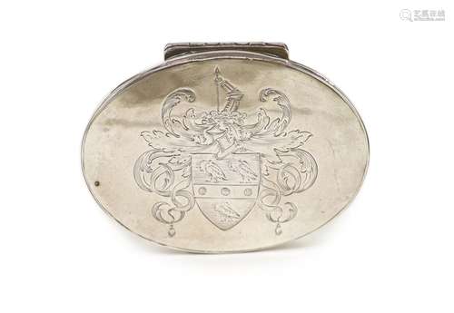 An early George I Britannia standard silver oval snuff box