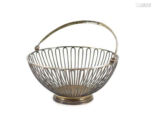 A George III silver wire work circular fruit basket, by Wake...