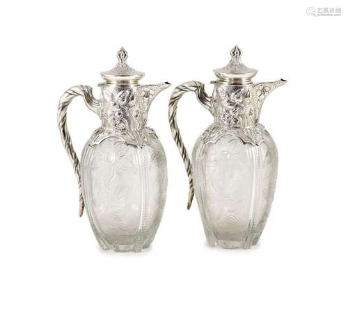 A good pair of late Victorian silver mounted ‘rock crystal’ ...