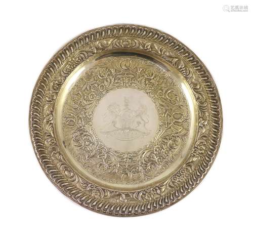 A William IV Irish embossed parcel gilt silver charger, by R...