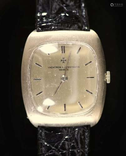 A lady's brushed 18ct white gold Vacheron & Constan...