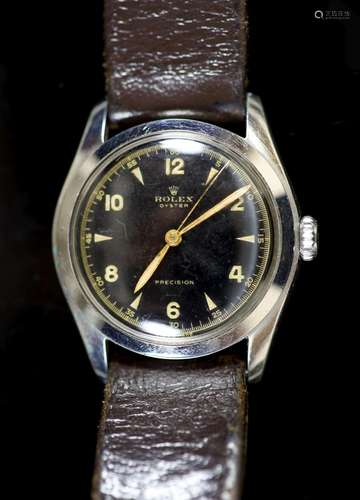 A gentleman's 1950's stainless steel Rolex Oyster ...