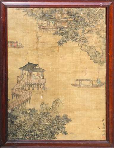 CHEN Hongshou (1598-1652), d'après. Paysage lacust…