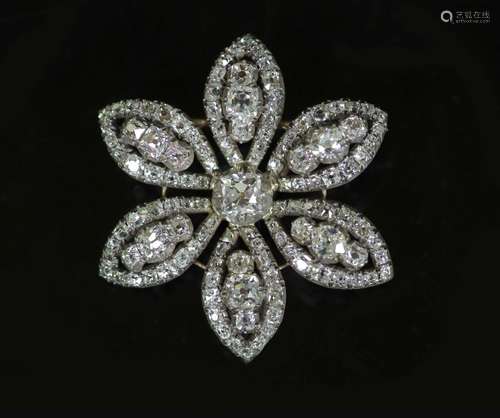 An early 19th century gold, silver and diamond encrusted flo...